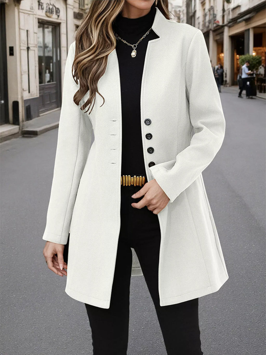 Button Up Long Sleeve Coat | Overcoats Coat from PHUNKYN