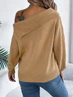 Cable-Knit One Shoulder Long Sleeve Sweater | Sweaters Sweater from PHUNKYN