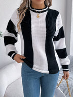 Color Block Round Neck Sweater | Sweaters Sweater from PHUNKYN