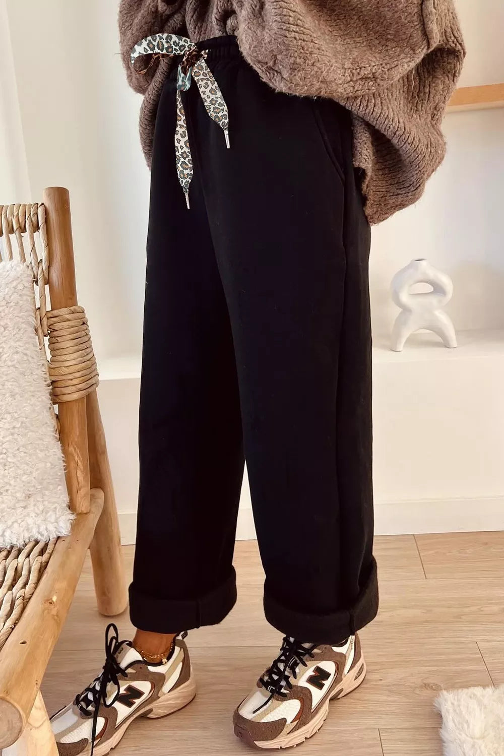 High-Waisted Straight Pants with Drawstring | Pants Pants from PHUNKYN