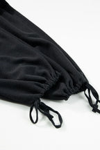 Knotted Straps Button Textured Drawstring Jumpsuit | One-Pieces Jumpsuit from PHUNKYN