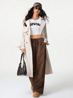 Wide Leg Drawstring Pants | Trousers Wide Leg Pants from PHUNKYN