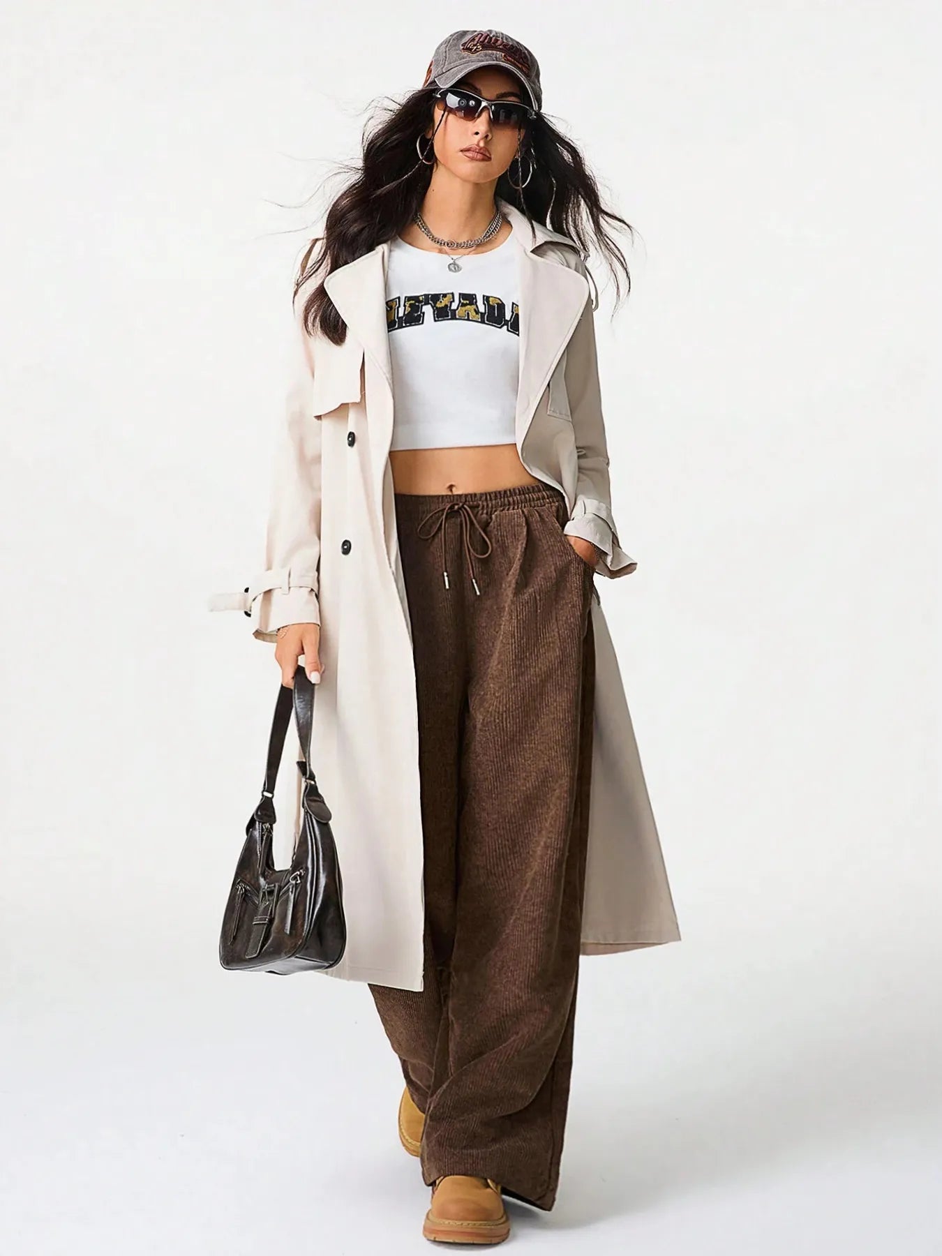 Wide Leg Drawstring Pants | Trousers Wide Leg Pants from PHUNKYN