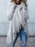 Fringe Long Sleeve Wrap Cardigan | Cardigans Cardigan from PHUNKYN