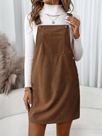 Corduroy Overall Mini Dress with Adjustable Straps | Dresses Mini Dress from PHUNKYN