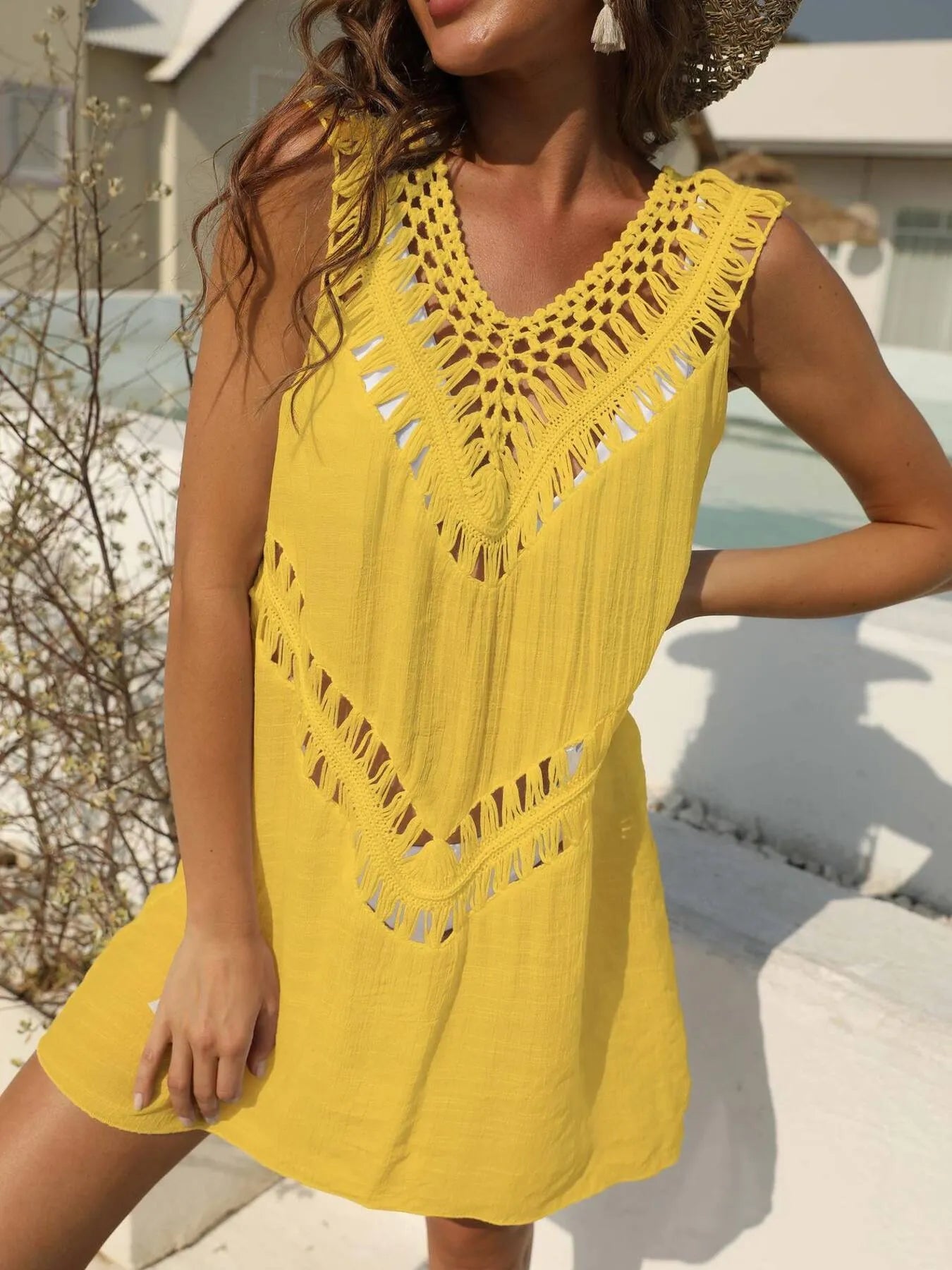 Crochet Detail Beach Cover Up Dress | Cover Ups Cover up from PHUNKYN