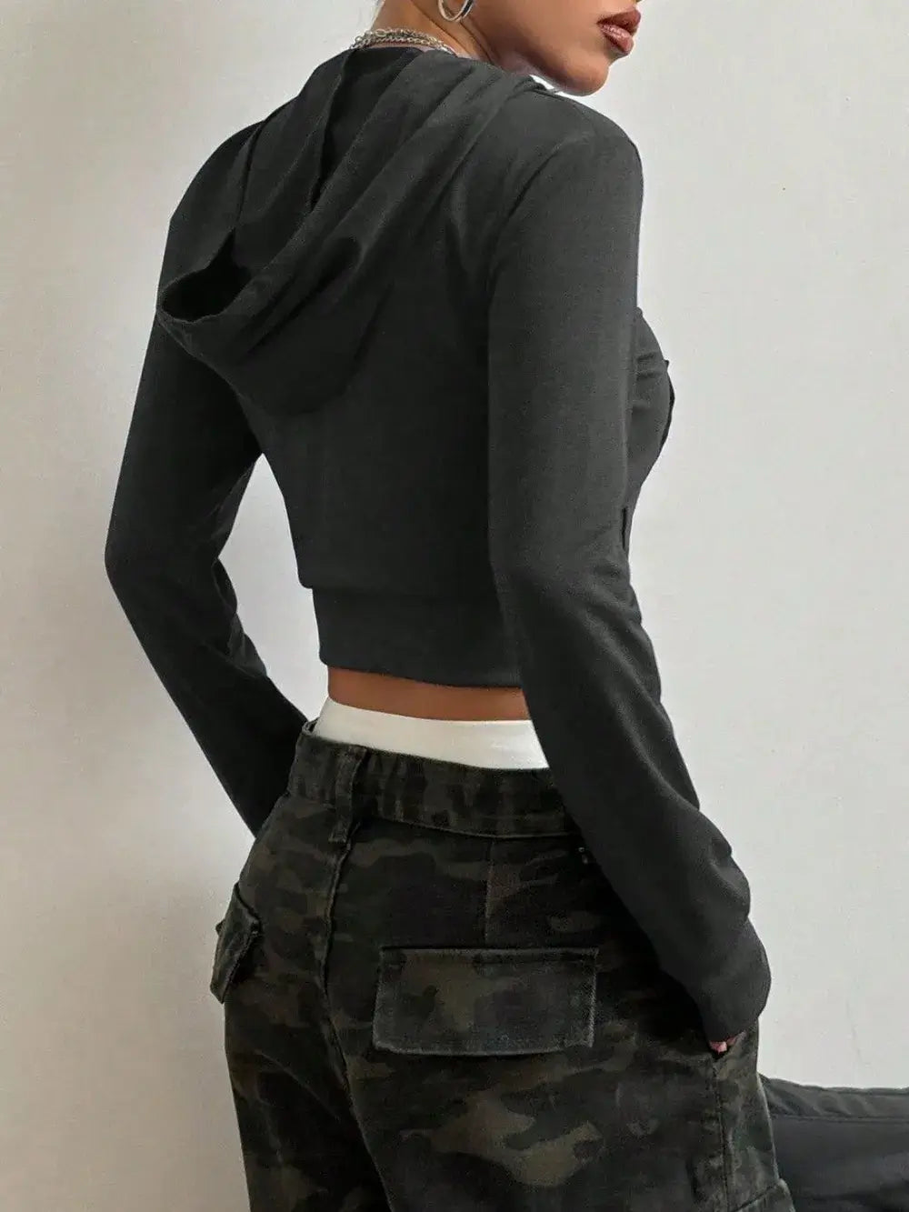 Letter Graphic Zip Up Long Sleeve Hoodie | Hoodies Hoodie from PHUNKYN