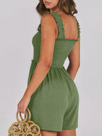 Smocked Square Neck Sleeveless Romper Dresses Romper PHUNKYN