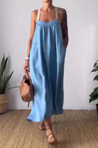 Ruched Cami Maxi Dress with Pockets | Dresses Maxi Dress from PHUNKYN