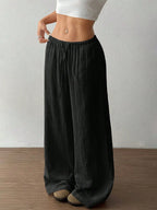 Drawstring Wide-Leg Casual Pants | Trousers Wide Leg Pants from PHUNKYN