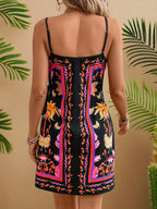 Floral Print Spaghetti Strap Wrap Mini Dress | Dresses Mini Dress from PHUNKYN