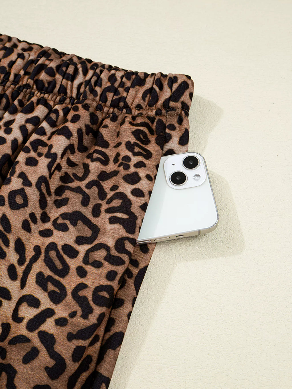 Leopard Print Contrast Trim Long Sleeve Top and Pants Set | Outfit Sets Top and Pants Set from PHUNKYN