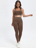 Scoop Neck Wide Strap Top and Pants Active Set | Outfit Sets Top and Pants from PHUNKYN