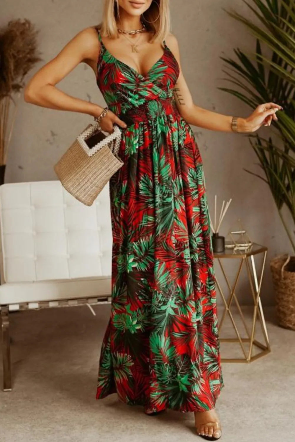 Printed Spaghetti Strap Maxi Dress | Dresses Maxi Dress from PHUNKYN