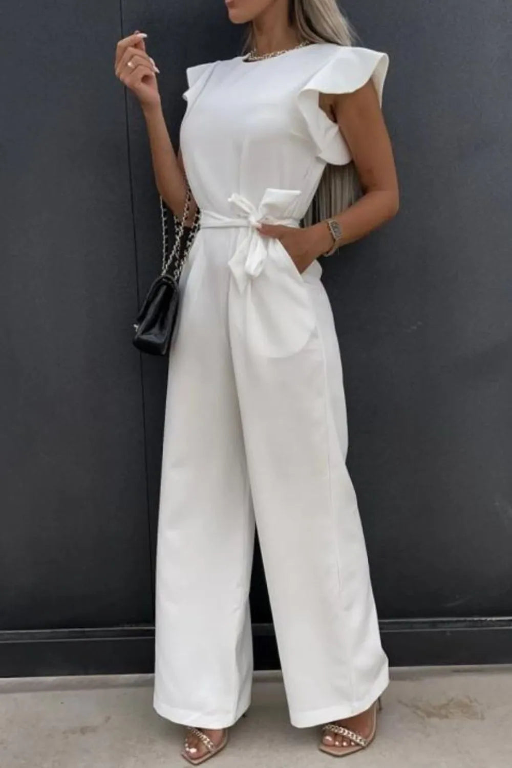 Round Neck Cap Sleeve Jumpsuit | One-Pieces Jumpsuit from PHUNKYN