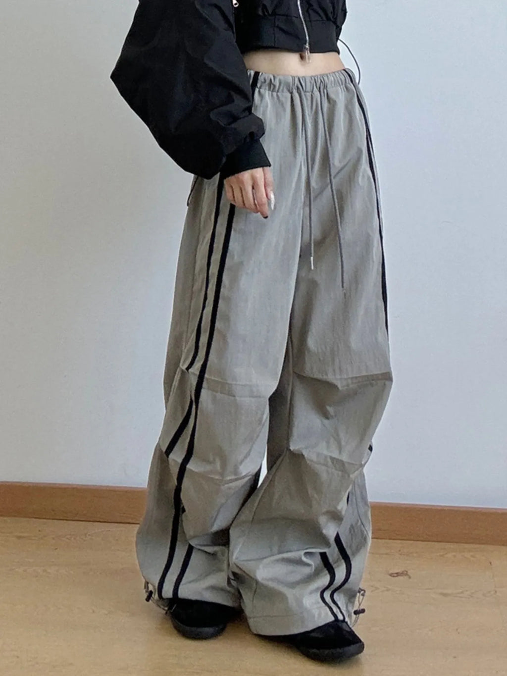 Side Stripes Wide Leg Pants | Joggers Wide Leg Pants from PHUNKYN