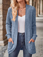Ribbed Knit Open Front Cardigan with Pockets | Cardigans Cardigan from PHUNKYN