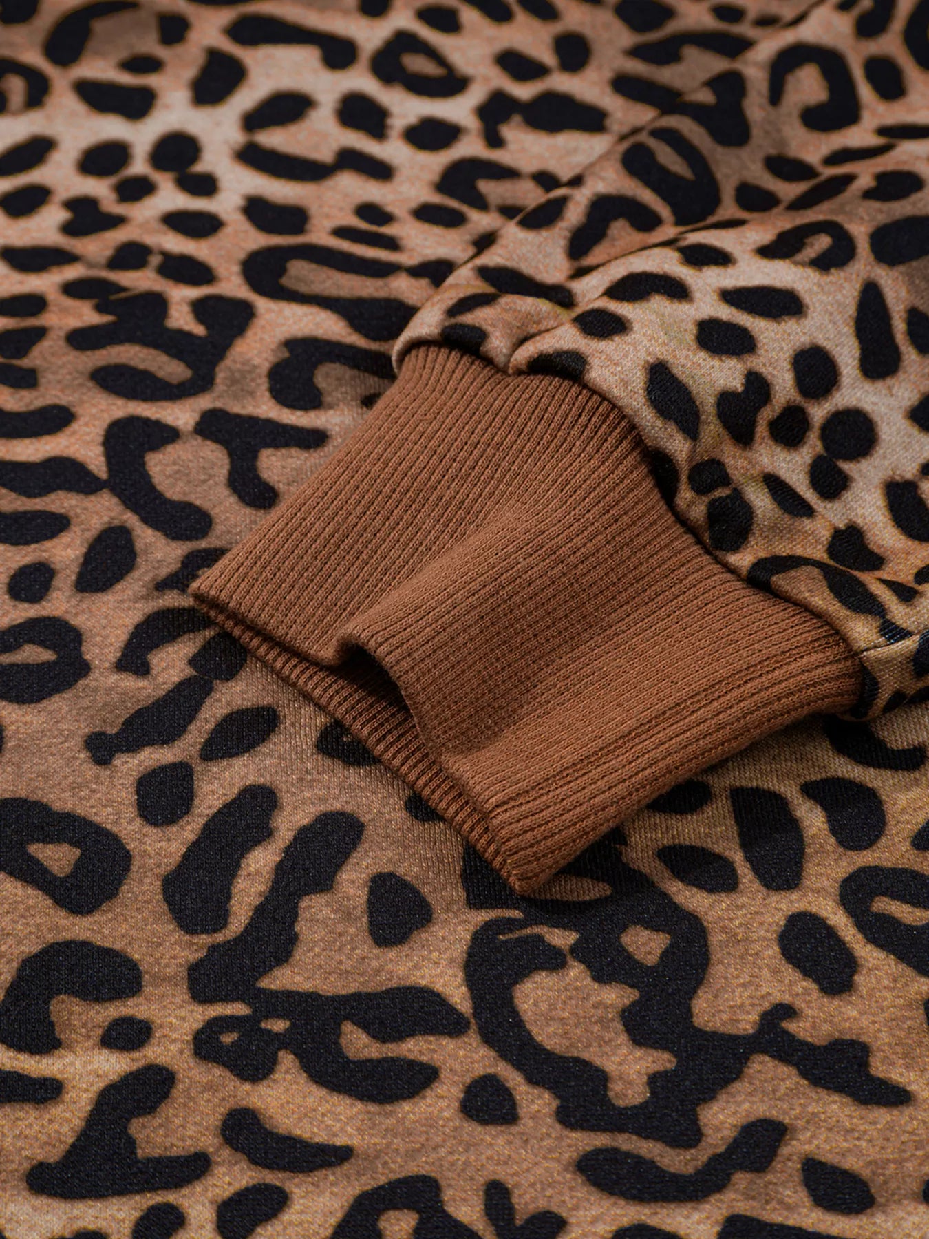 Leopard Print Contrast Trim Long Sleeve Top and Pants Set | Outfit Sets Top and Pants Set from PHUNKYN