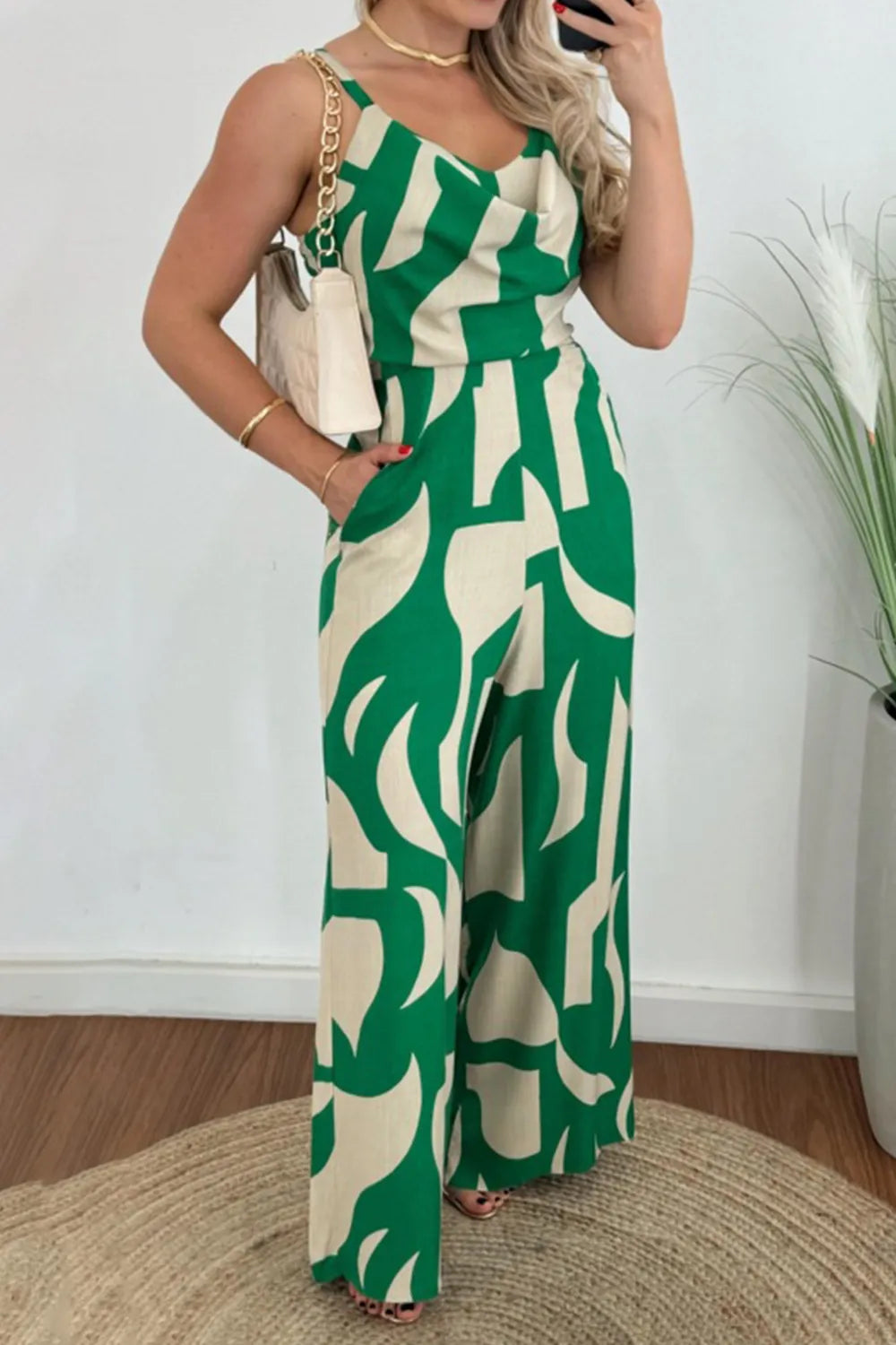 Two-Tone Spaghetti Strap Wide Leg Jumpsuit | One-Pieces Jumpsuit from PHUNKYN