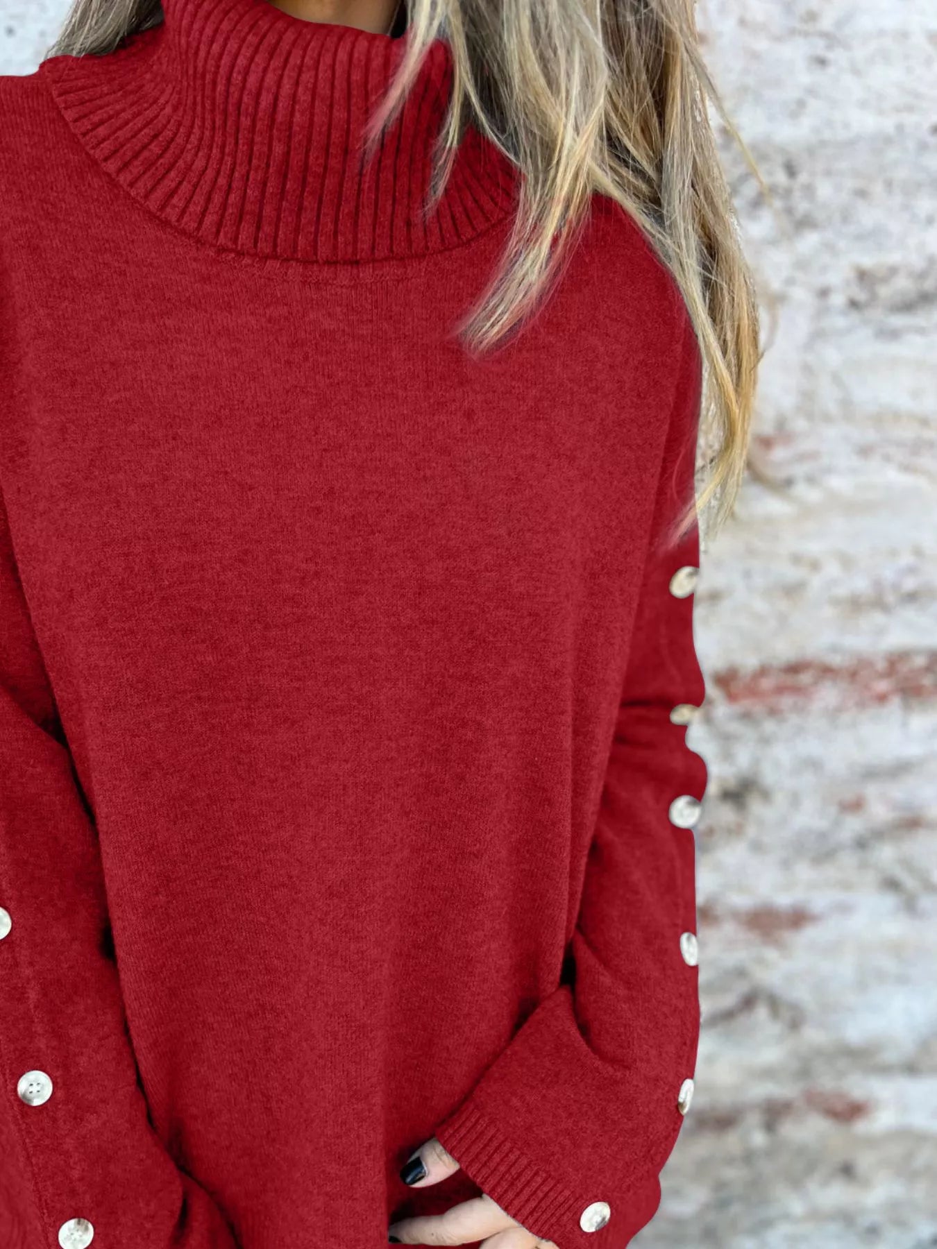 Full Size Turtleneck Long Sleeve Sweater Plus Size | Sweaters Sweater from PHUNKYN