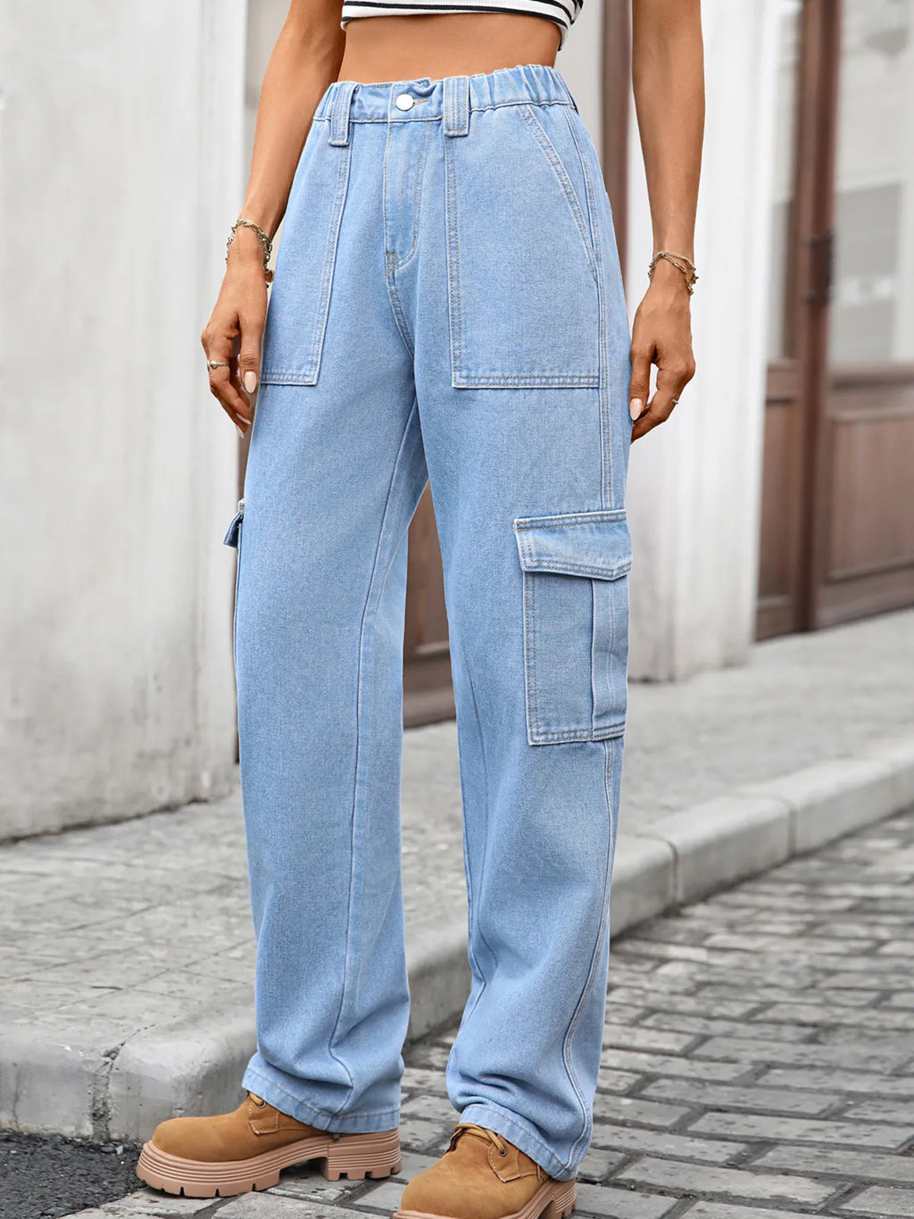 High-Waisted Cargo Jeans | Jeans Cargo Jeans from PHUNKYN