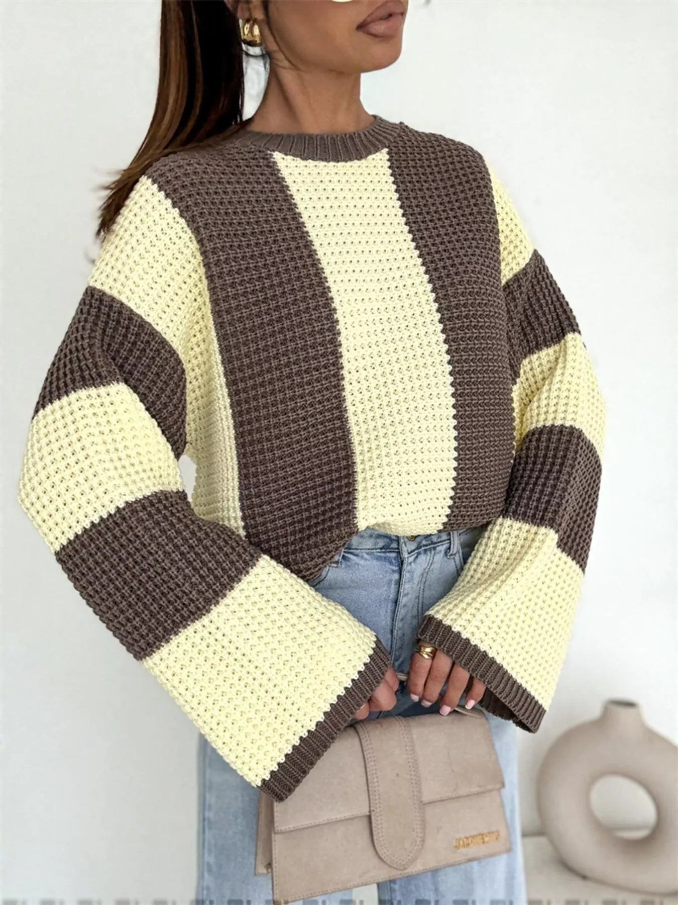 Color Block Long Sleeve Sweater | Sweaters Sweater from PHUNKYN