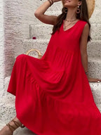 Tiered V-Neck Sleeveless Dress | Dresses Dress from PHUNKYN