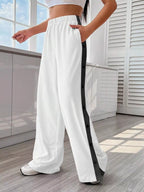Two-Tone Side Snap Wide Leg Pants | Trousers Wide Leg Pants from PHUNKYN