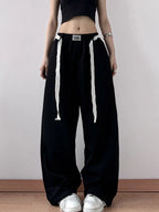 Elastic Waist Wide Leg Pants | Trousers Wide Leg Pants from PHUNKYN