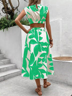 Cutout Printed Sleeveless Dress | Dresses Dress from PHUNKYN