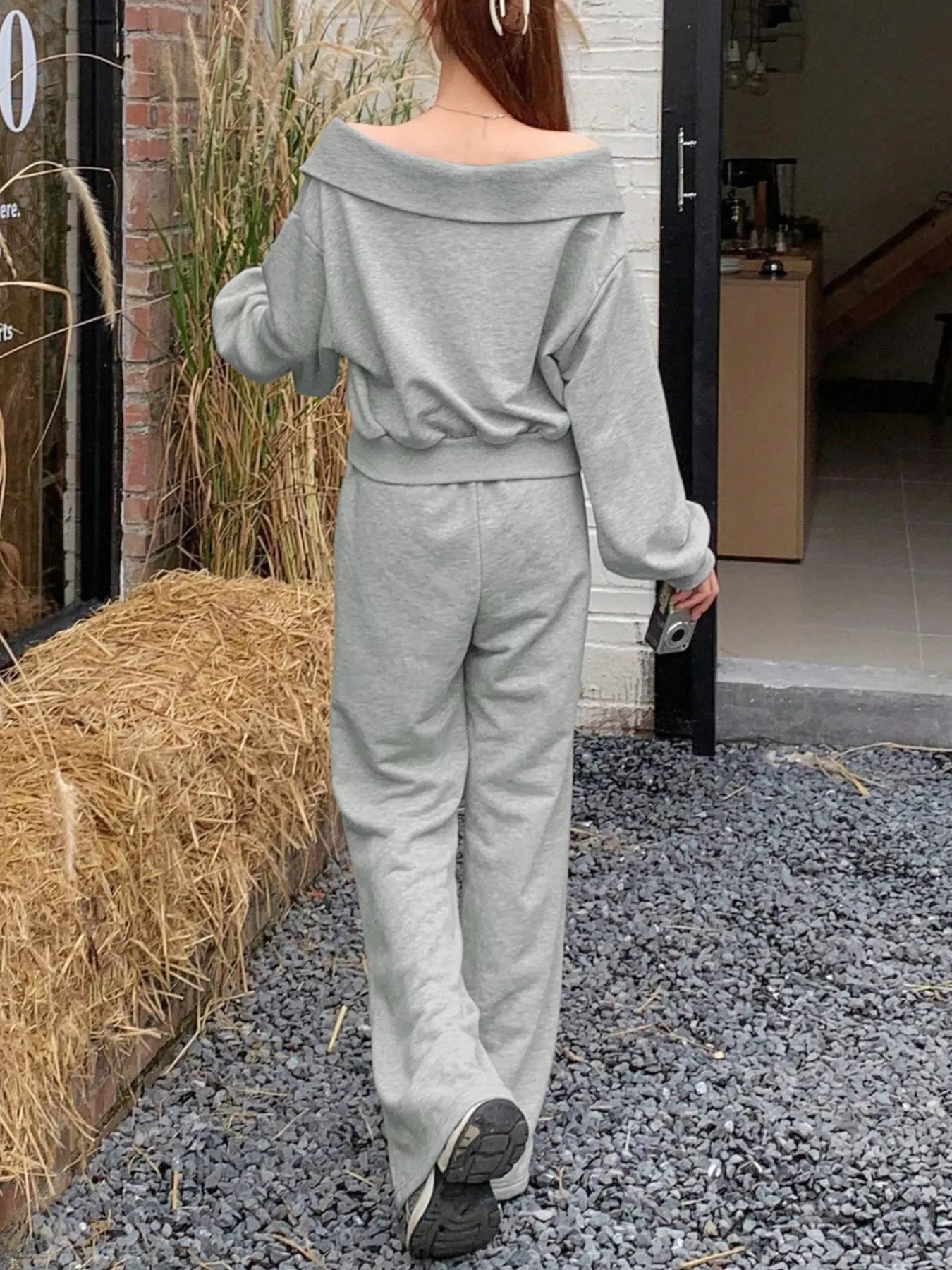 Zip Up Long Sleeve Top and Pants Set | Outfit Sets Top and Pants Set from PHUNKYN