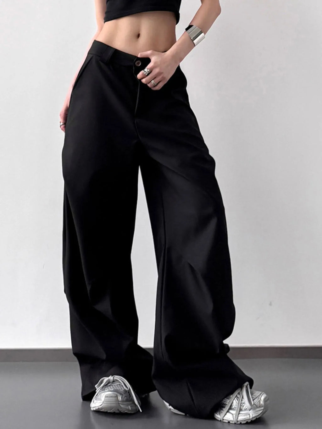 Wide Leg Relaxed Fit Pants | Trousers Wide Leg pants from PHUNKYN