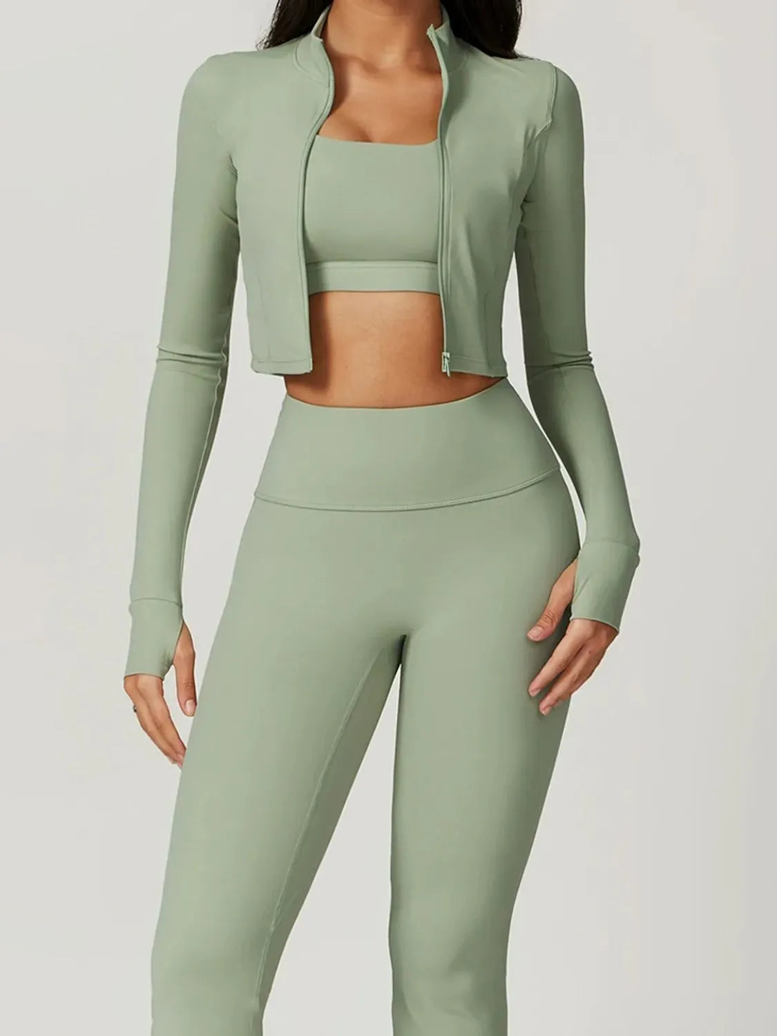 Bra Outerwear and Leggings 3-Piece Active Set | Activewear Activewear Set from PHUNKYN