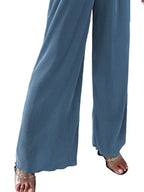 Elastic Waist Wide Leg Pants | Trousers Wide Leg Pants from PHUNKYN