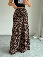 Leopard Print High-Waisted Maxi Skirt | Skirts Maxi Skirt from PHUNKYN