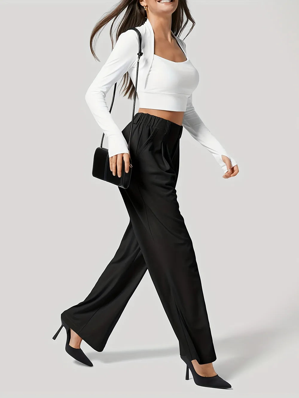 Wide Leg Pants with Pockets | Trousers Wide Leg Pants from PHUNKYN