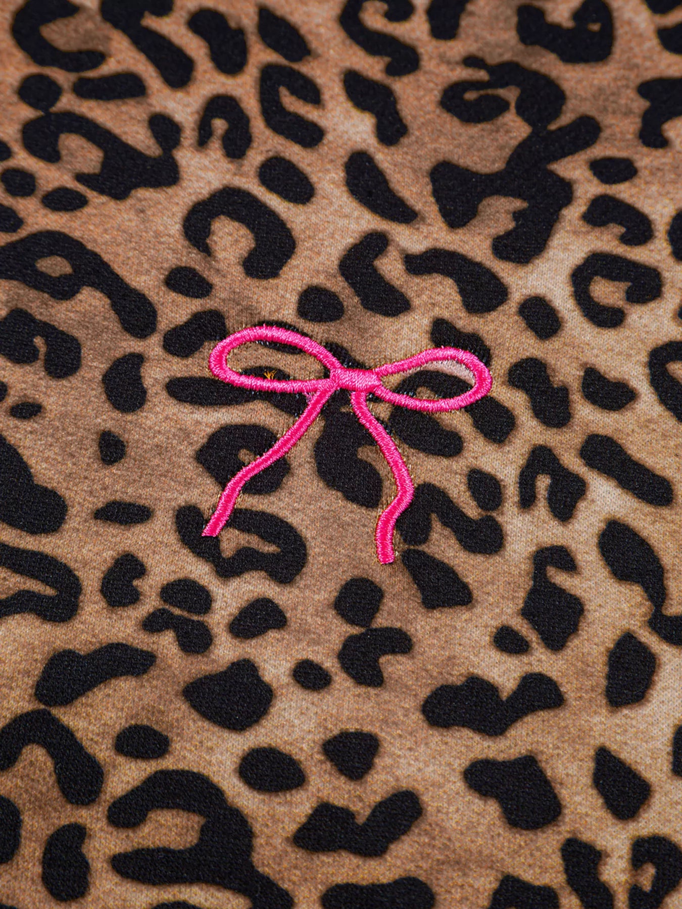 Leopard Print Contrast Trim Long Sleeve Top and Pants Set | Outfit Sets Top and Pants Set from PHUNKYN