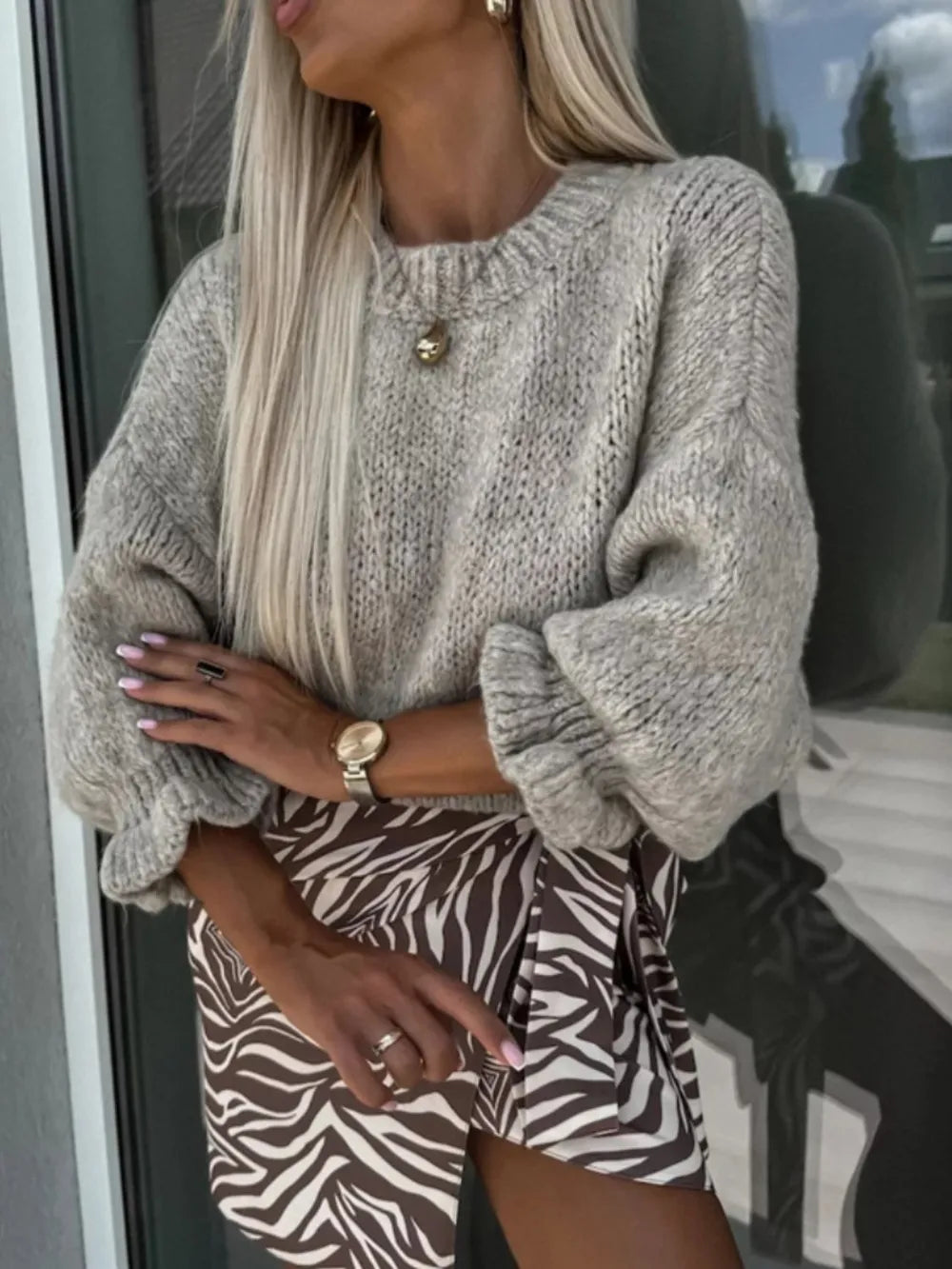 Round Neck Long Sleeve Sweater | Sweaters Sweater from PHUNKYN