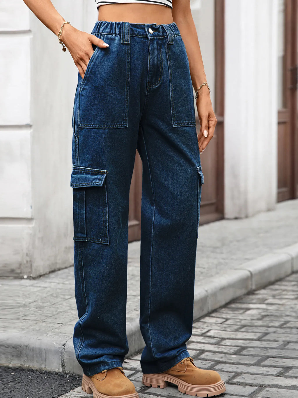 High-Waisted Cargo Jeans | Jeans Cargo Jeans from PHUNKYN