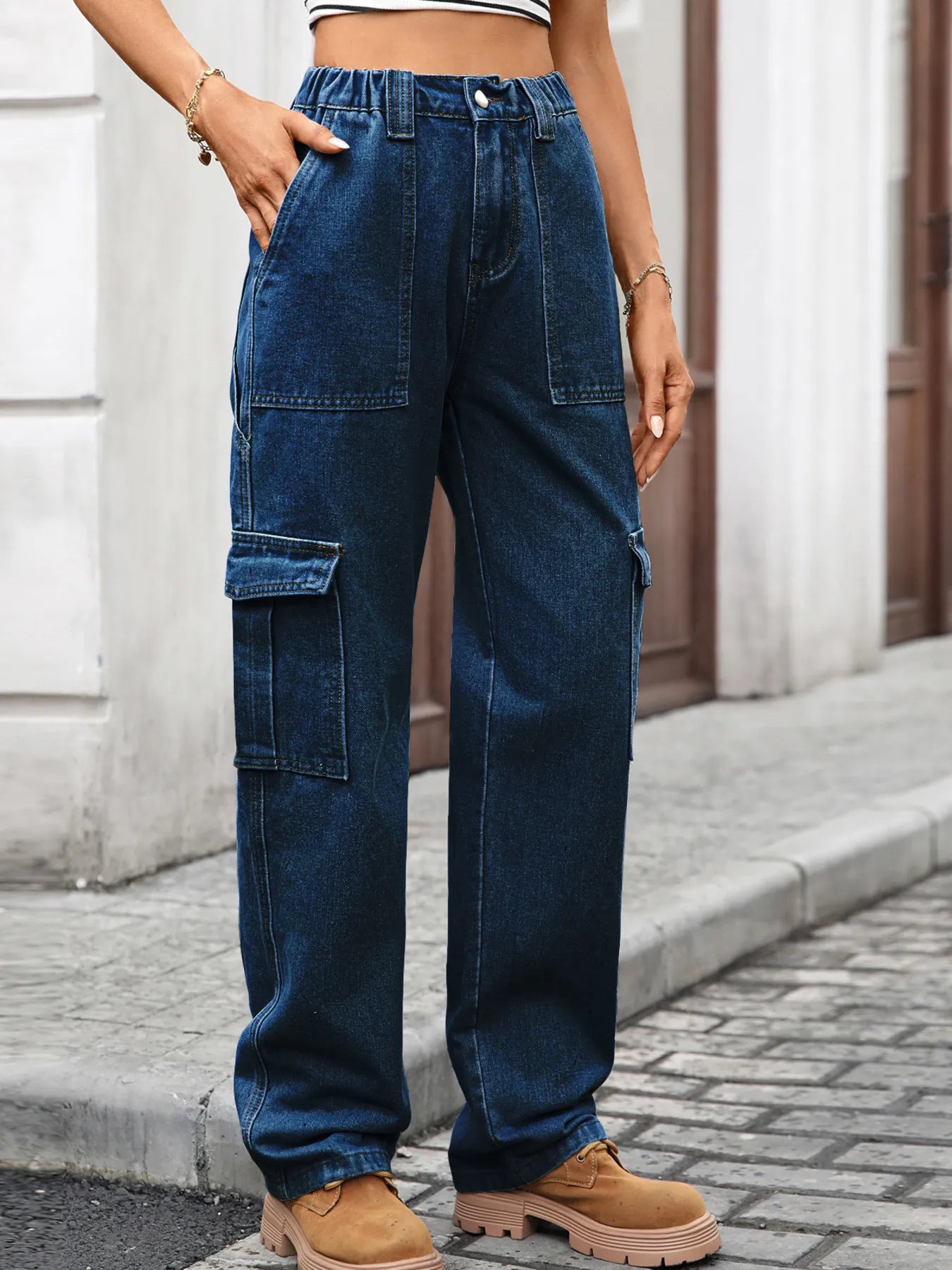 High-Waisted Cargo Jeans | Jeans Cargo Jeans from PHUNKYN