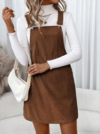 Corduroy Overall Mini Dress with Adjustable Straps | Dresses Mini Dress from PHUNKYN