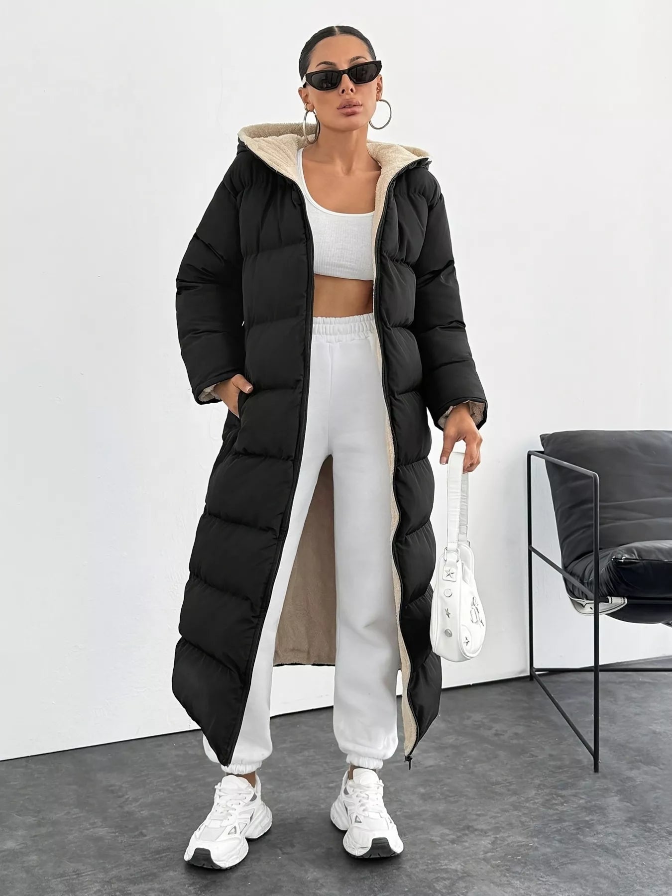 Quilted Hooded Longline Puffer Coat | Puffer Jackets Puffer Coat from PHUNKYN