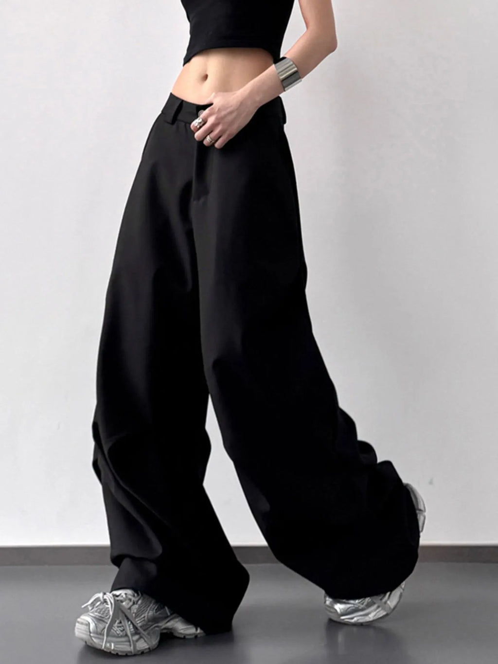 Wide Leg Relaxed Fit Pants | Trousers Wide Leg pants from PHUNKYN