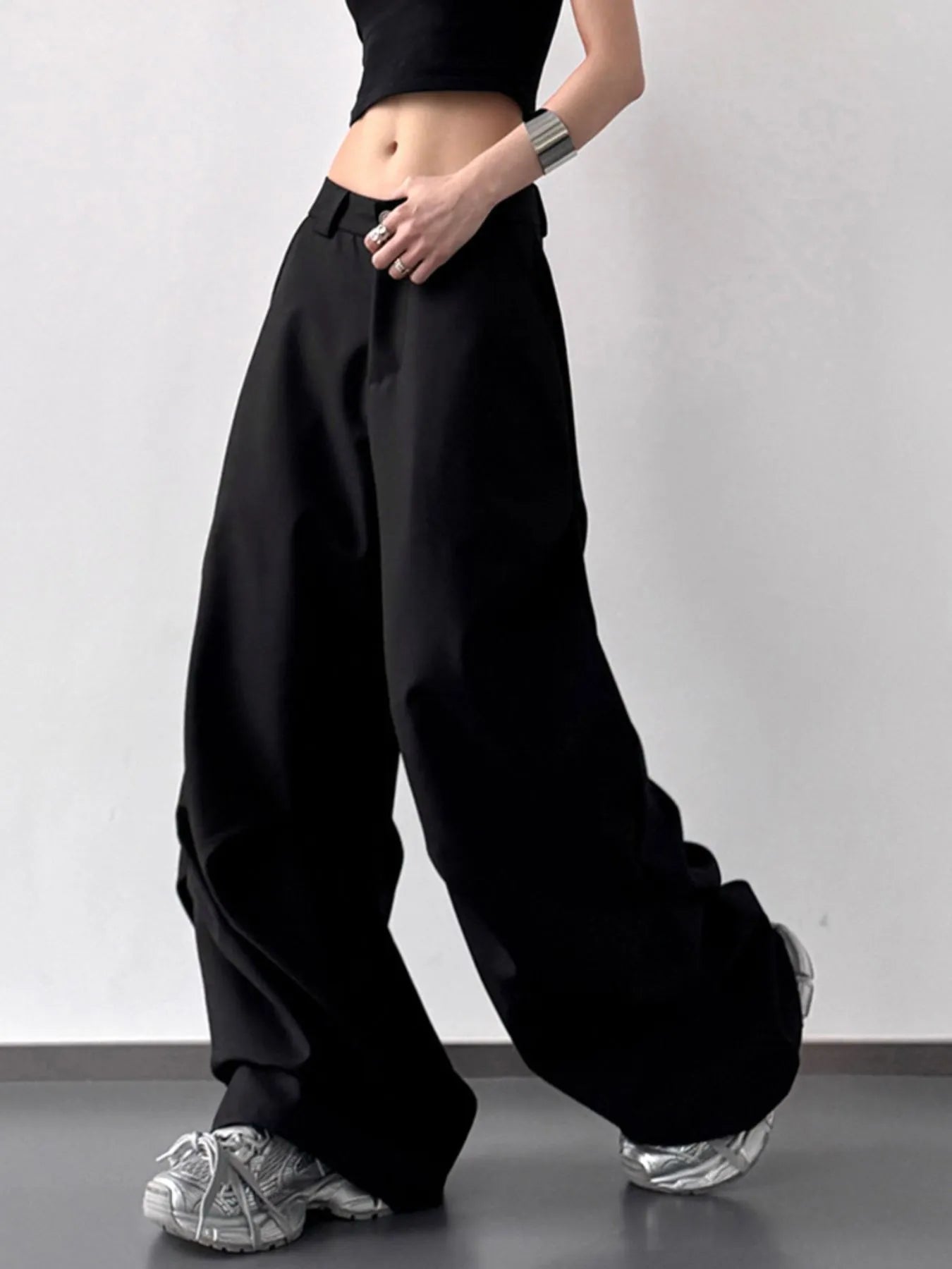 Wide Leg Relaxed Fit Pants | Trousers Wide Leg pants from PHUNKYN