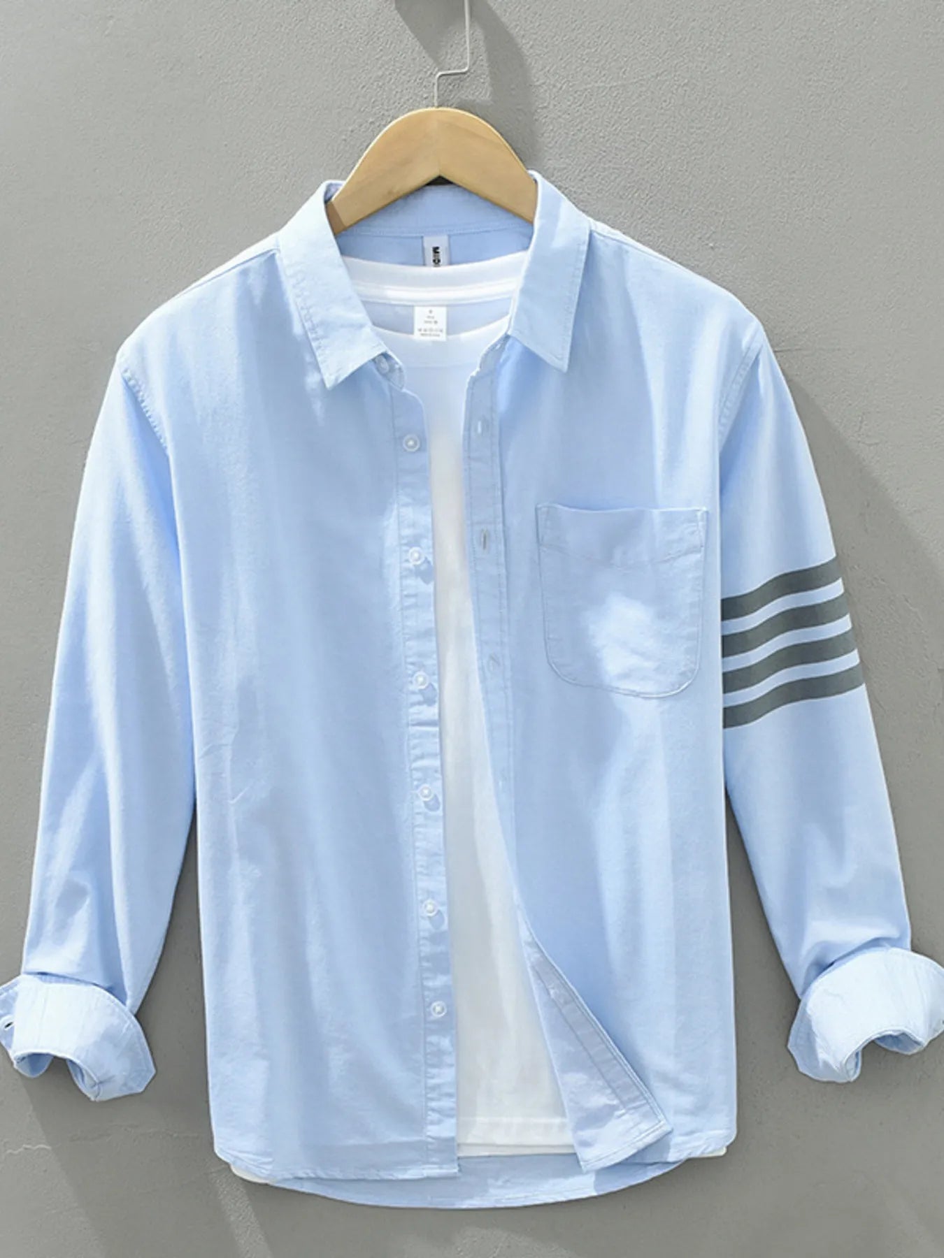 Men's Button-Up Shirt with Stripe Detail | Shirts Shirt from PHUNKYN