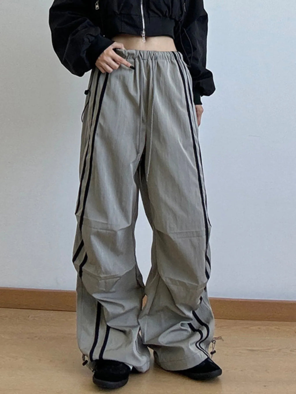 Side Stripes Wide Leg Pants | Joggers Wide Leg Pants from PHUNKYN