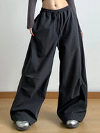 Wide Leg Pants with Drawstring Waist | Trousers Wide Leg Pants from PHUNKYN