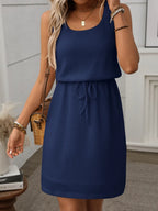 Waffle-Knit Drawstring Mini Tank Dress | Dresses Dress from PHUNKYN