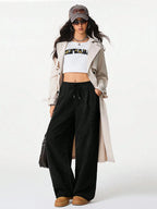 Wide Leg Drawstring Pants | Trousers Wide Leg Pants from PHUNKYN