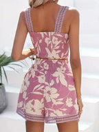 Smocked Printed Square Neck Top and Shorts Set | Outfit Sets Top and shorts from PHUNKYN